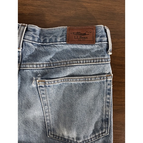 LL Bean Classic Fit Jeans Mens 32x32 Flannel Lined Straight Denim Workwear Vtg - Picture 14 of 14